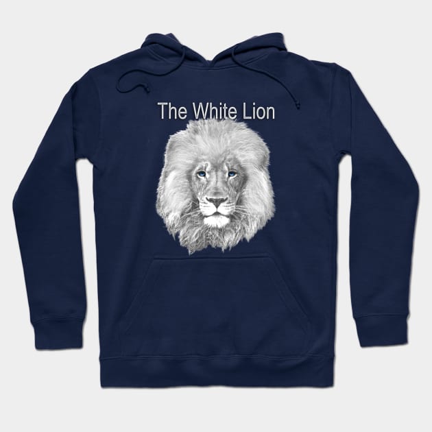 White-lion animal Hoodie by Just Kidding by Nadine May